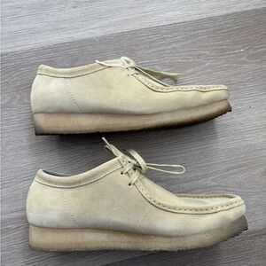 Clarks Men's Beige Suede Loafers